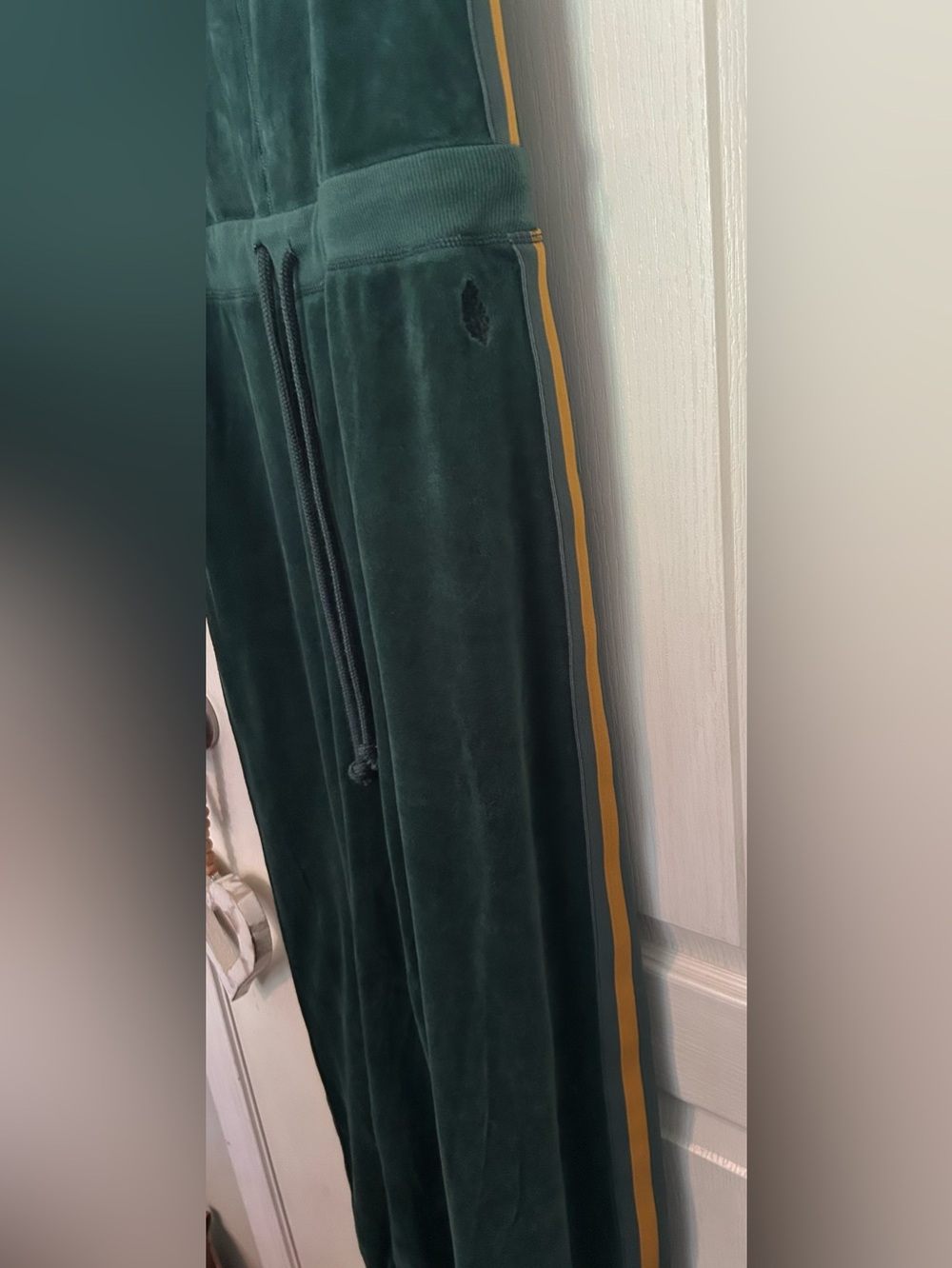 FP Movement Velvet Forest Green Jumpsuit with Drawstring Waist - Picture 4 of 9